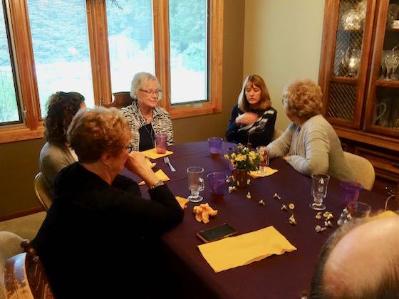 Susan (Carlson) Brooks, Pat (Gabus) Peterson, Kathy (Valentine) Veal, Peggy (daughter) and Bonnie (Cain) Davis