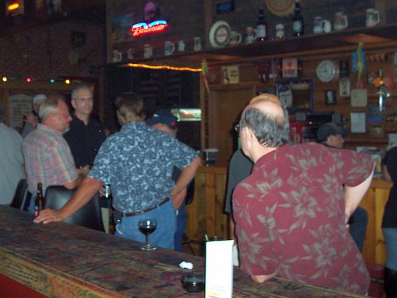 Steve Melroy and Brian Williams (left) visit unknown classmates.