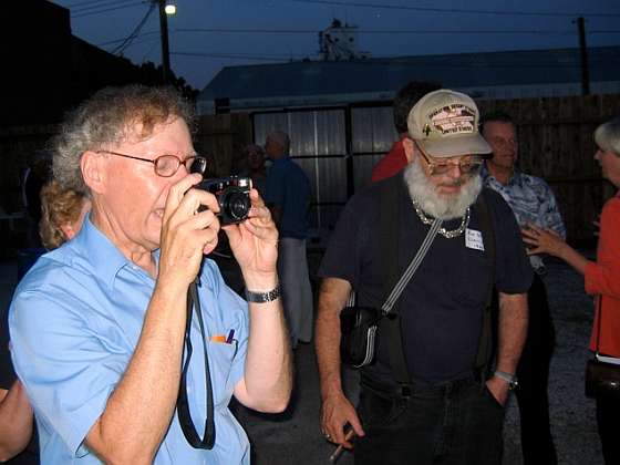 Bob King, Ron Dannull and Doug Thompson talking to Terri Beedle