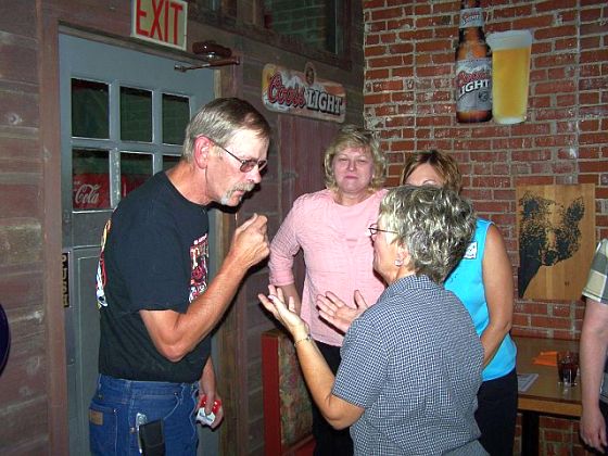 Garry Mattson, Peggy, Liz Kingsley Mattson, & Sheryl Berry Olson (I think they were arguing if Garry had paid yet or not)